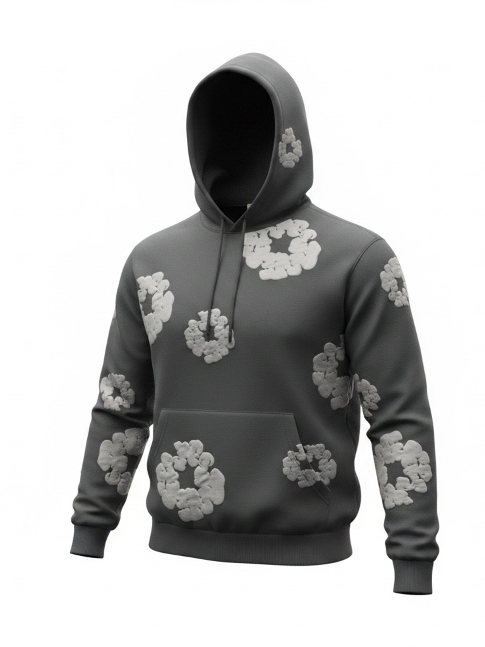 Denim Tears Black Monochrome Cotton Wreath Hoodie NWT M
